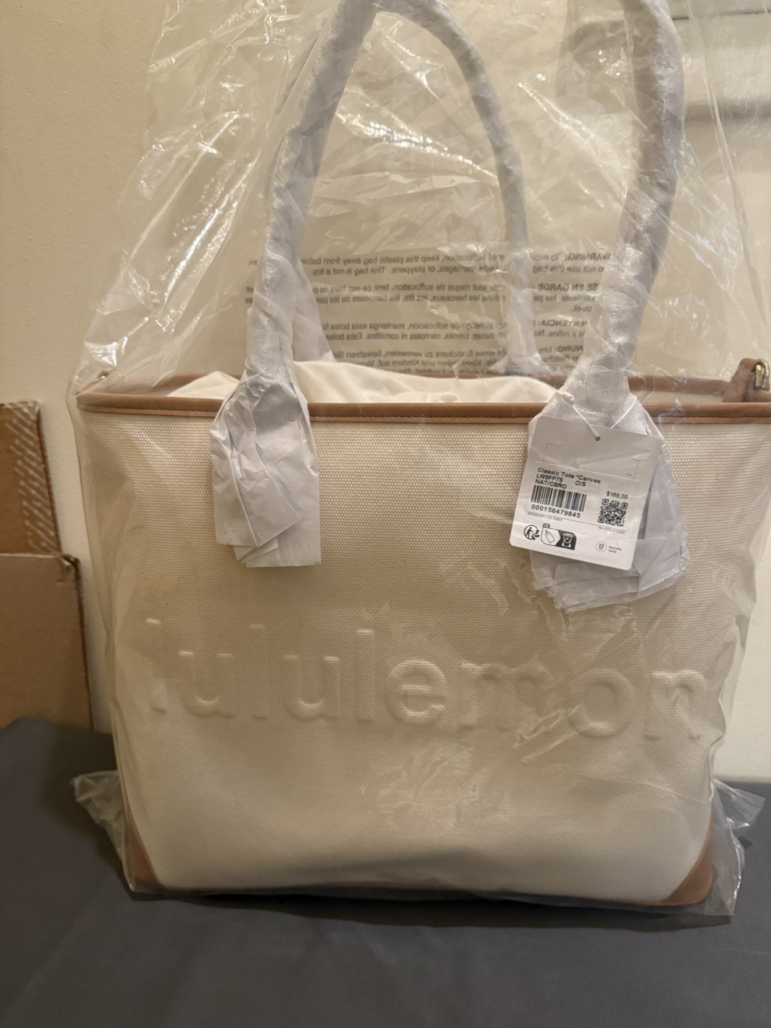 New Lululemon Classic Canvas Tote Bag 16L