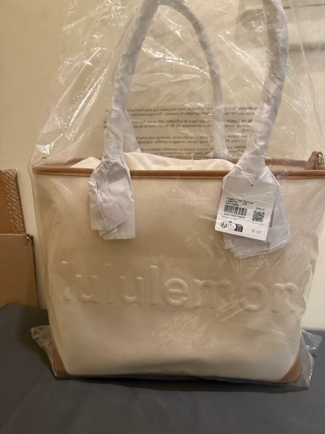 New Lululemon Classic Canvas Tote Bag 16L
