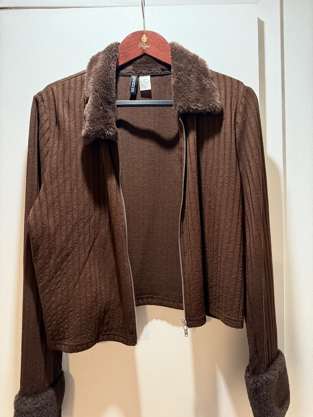 H&M Divided Brown XL zipper sweater thumbnail