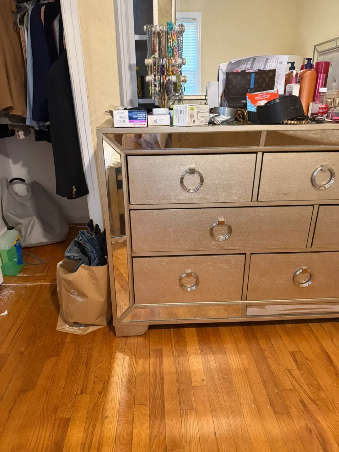 Mirrored Dresser and Headboard Set image indicator(2)