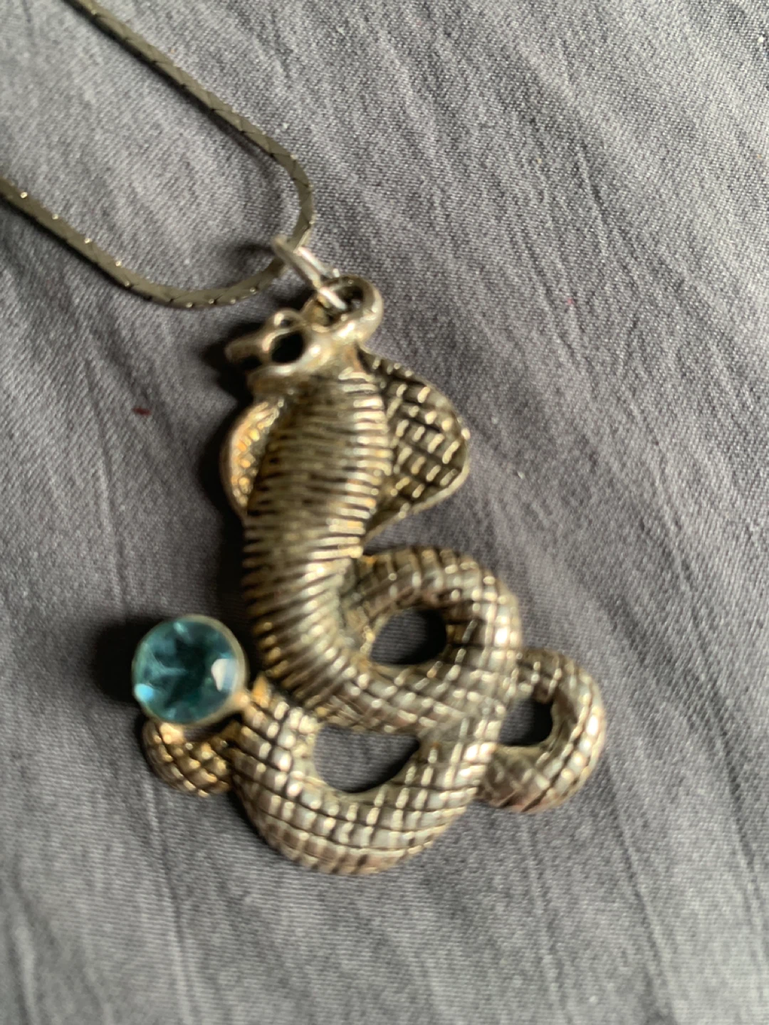 Sterling Silver Snake Pendant Necklace