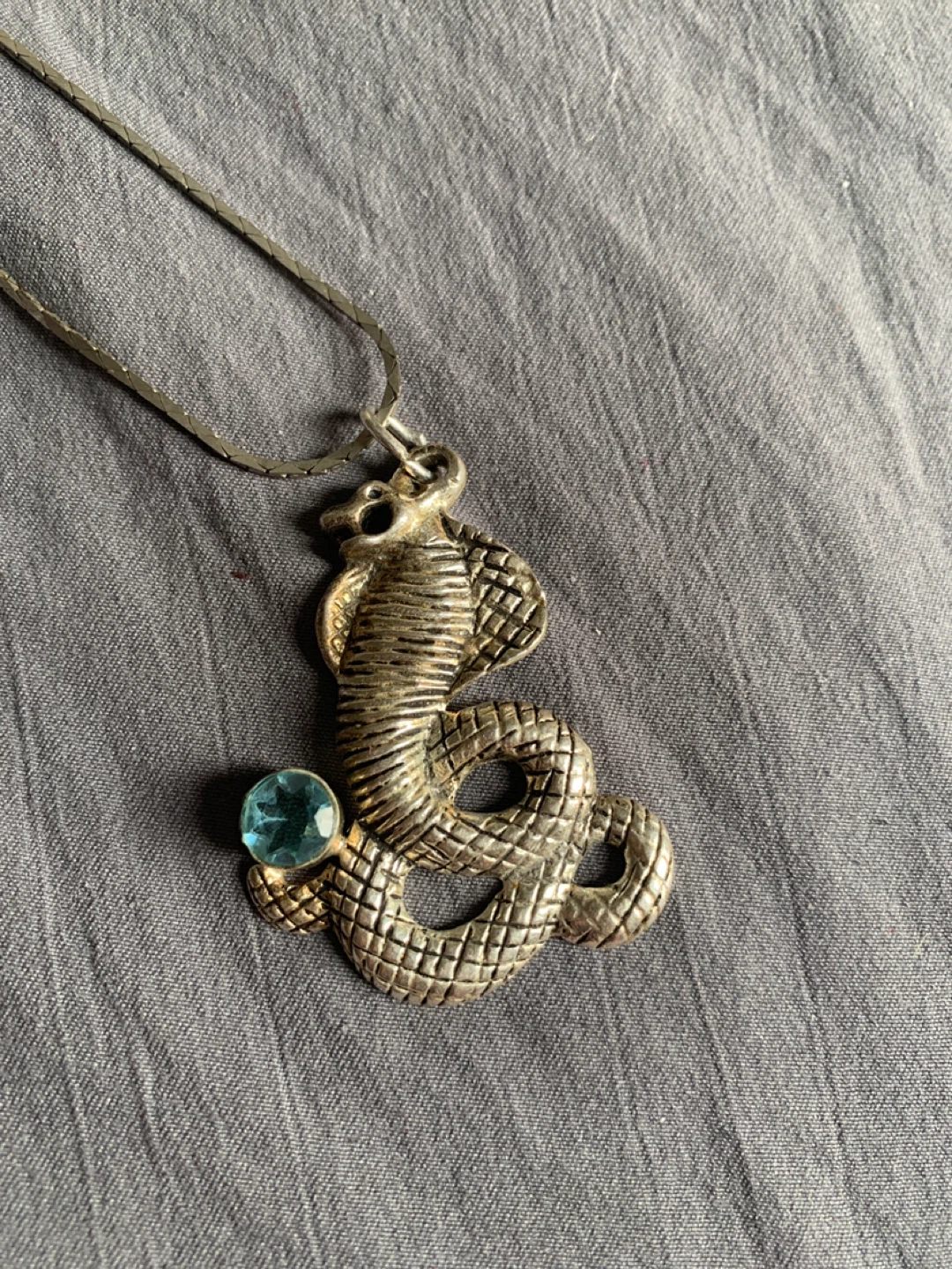 Sterling Silver Snake Pendant Necklace - photo 2