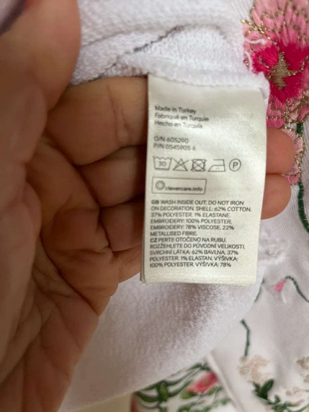 H&M White Floral Embroidered Crop Top - US 10 image indicator(4)