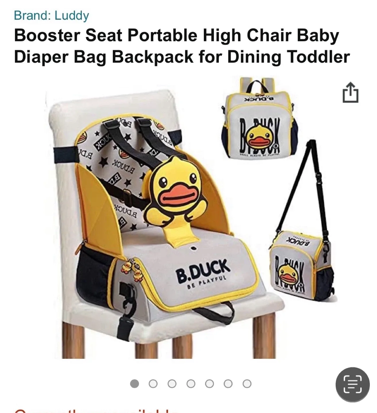 Luddy B.Duck Booster Seat/Diaper Bag image indicator(2)