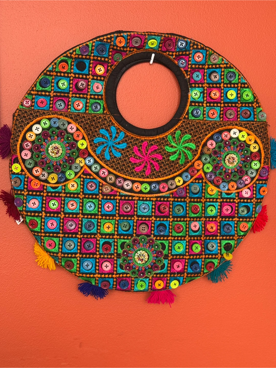 Colourful Embroidered Tote Bag - photo 2