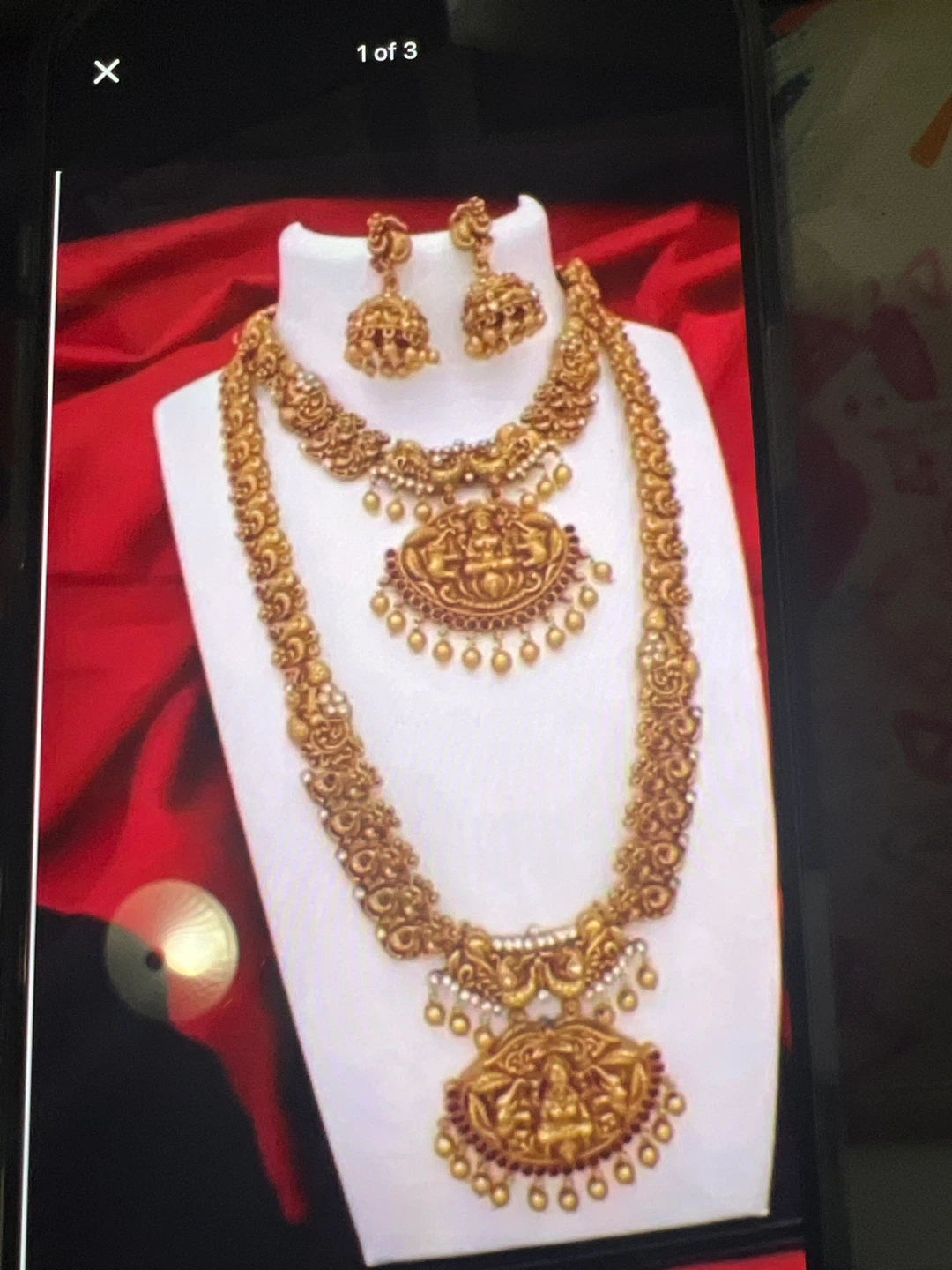 Gold Necklace and Earring Set