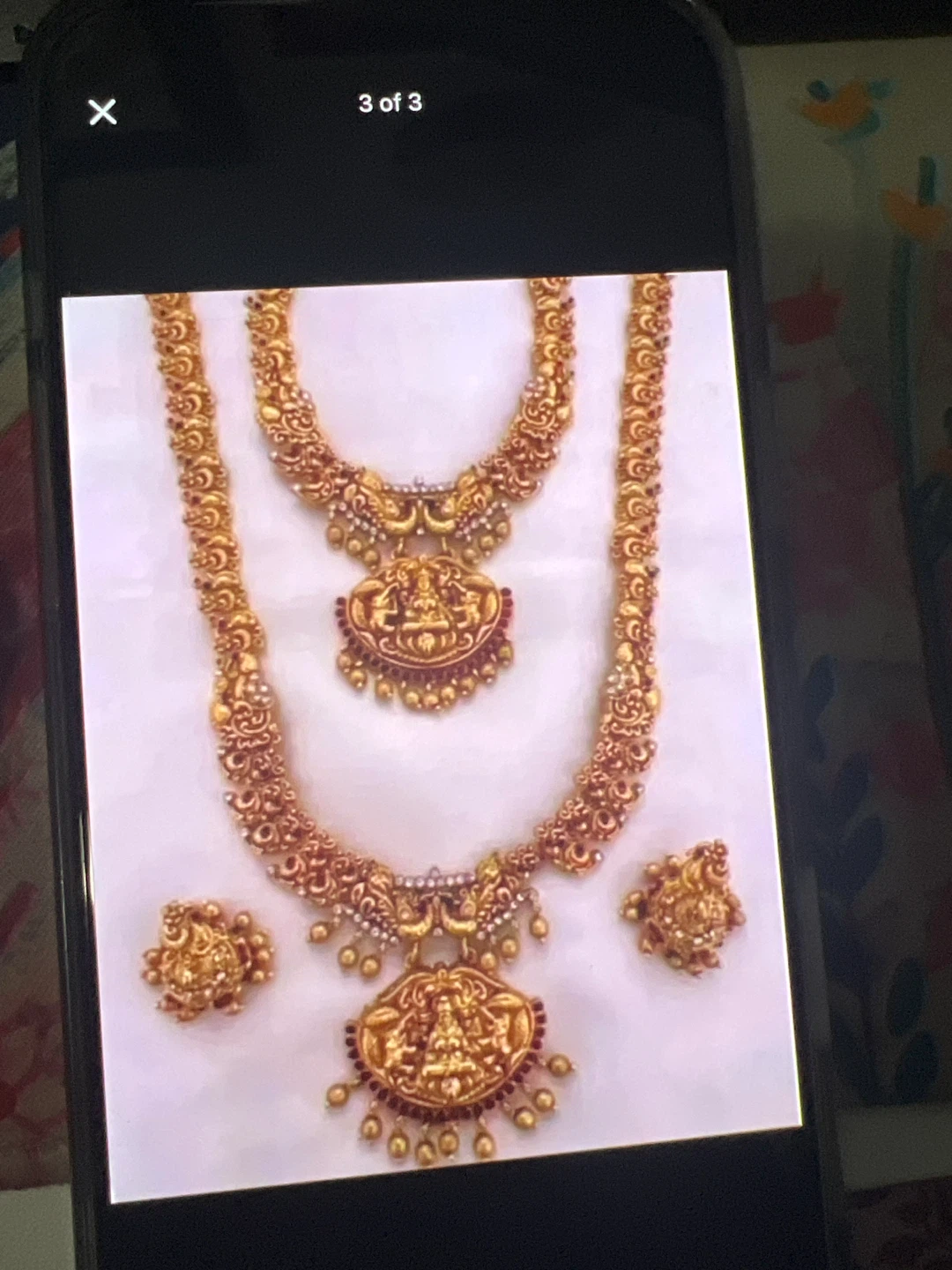 Gold Necklace and Earring Set - photo 3