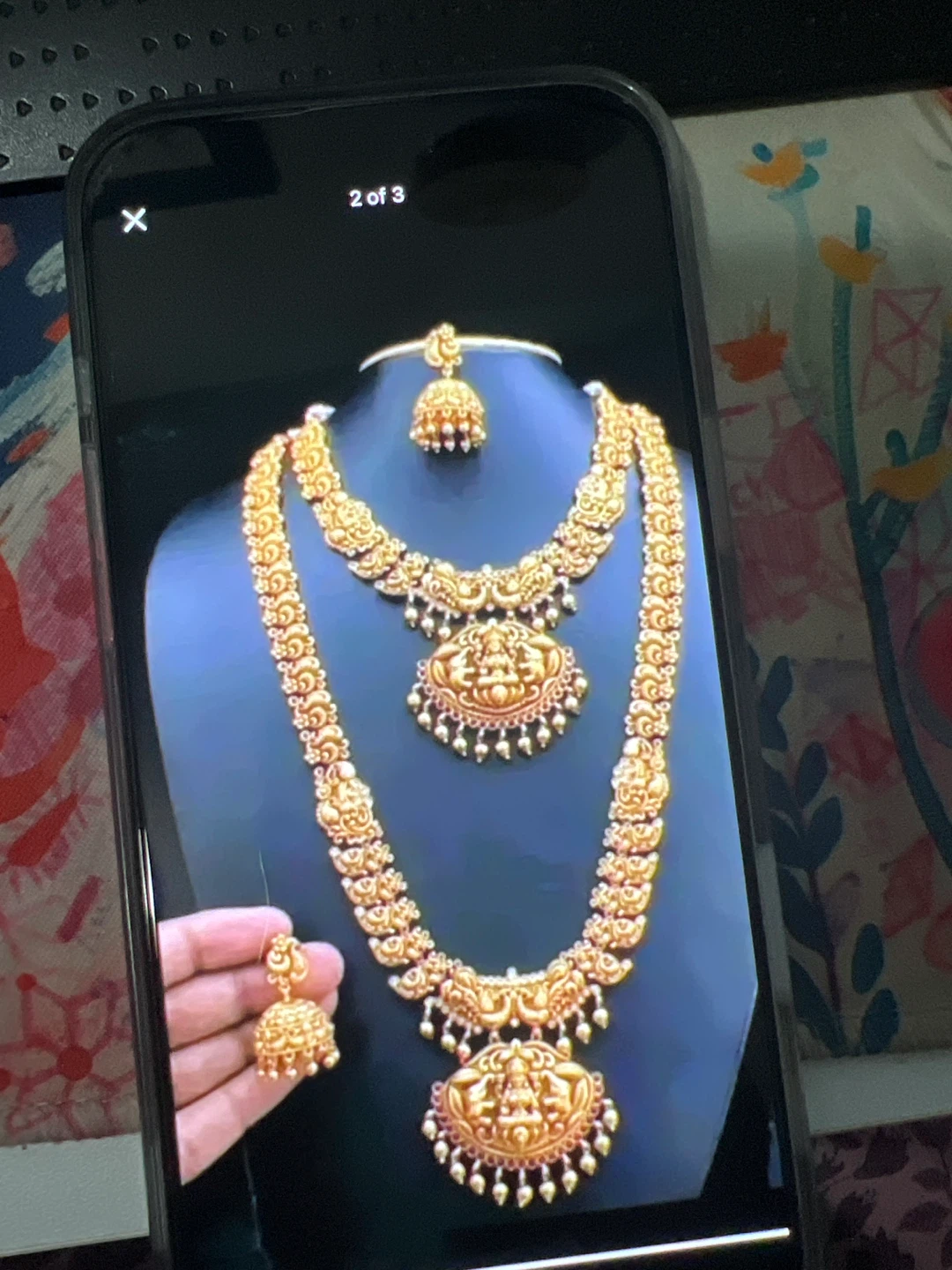 Gold Necklace and Earring Set - photo 2