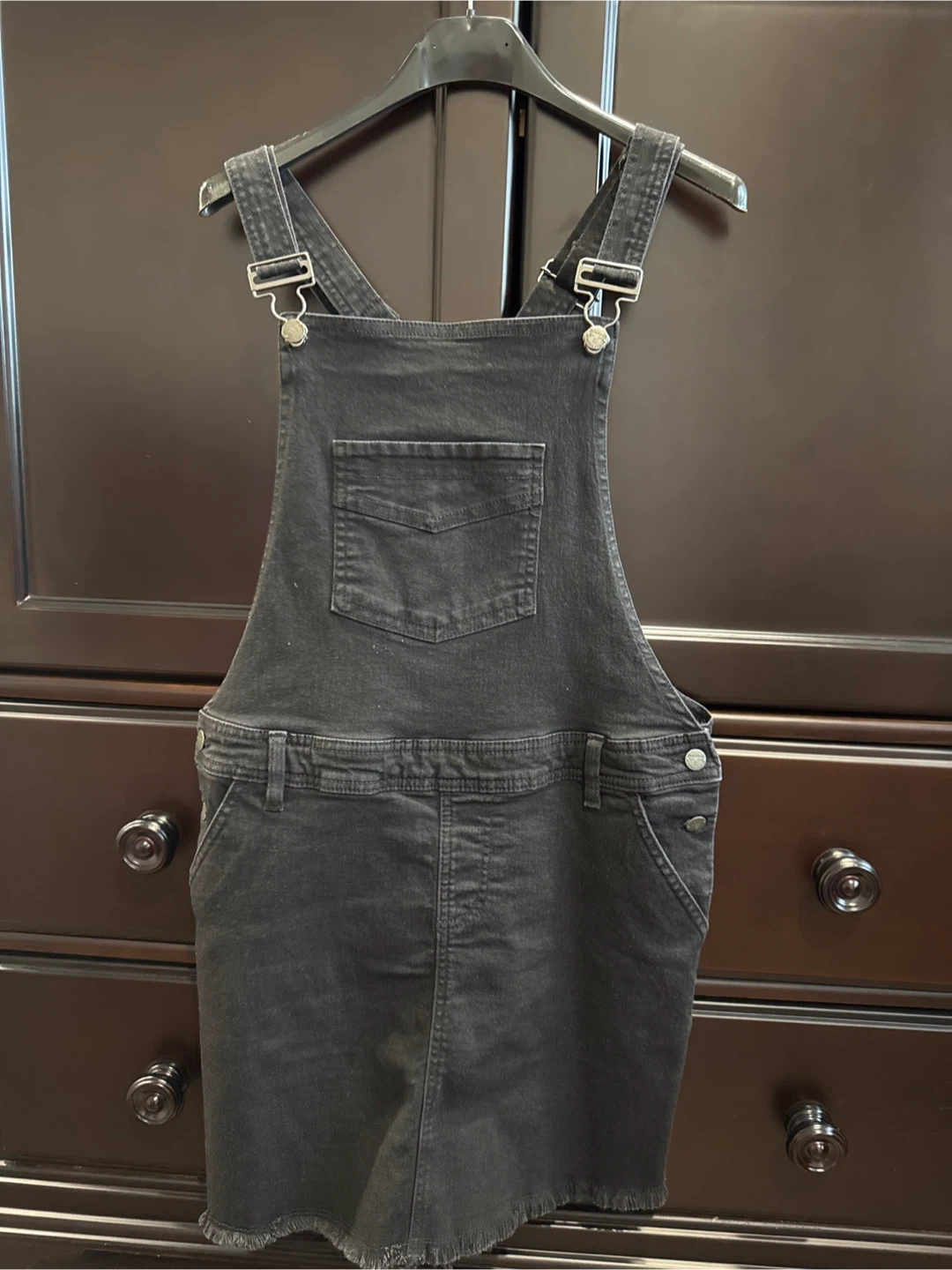 Esma Black Denim Overalls - Size Medium