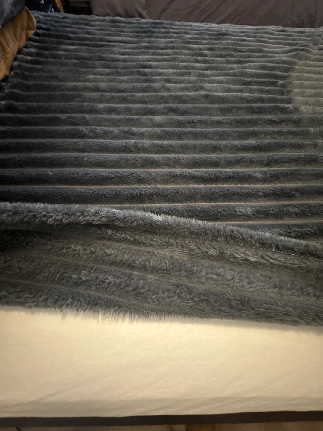 Grey Striped Plush Blanket image indicator(3)
