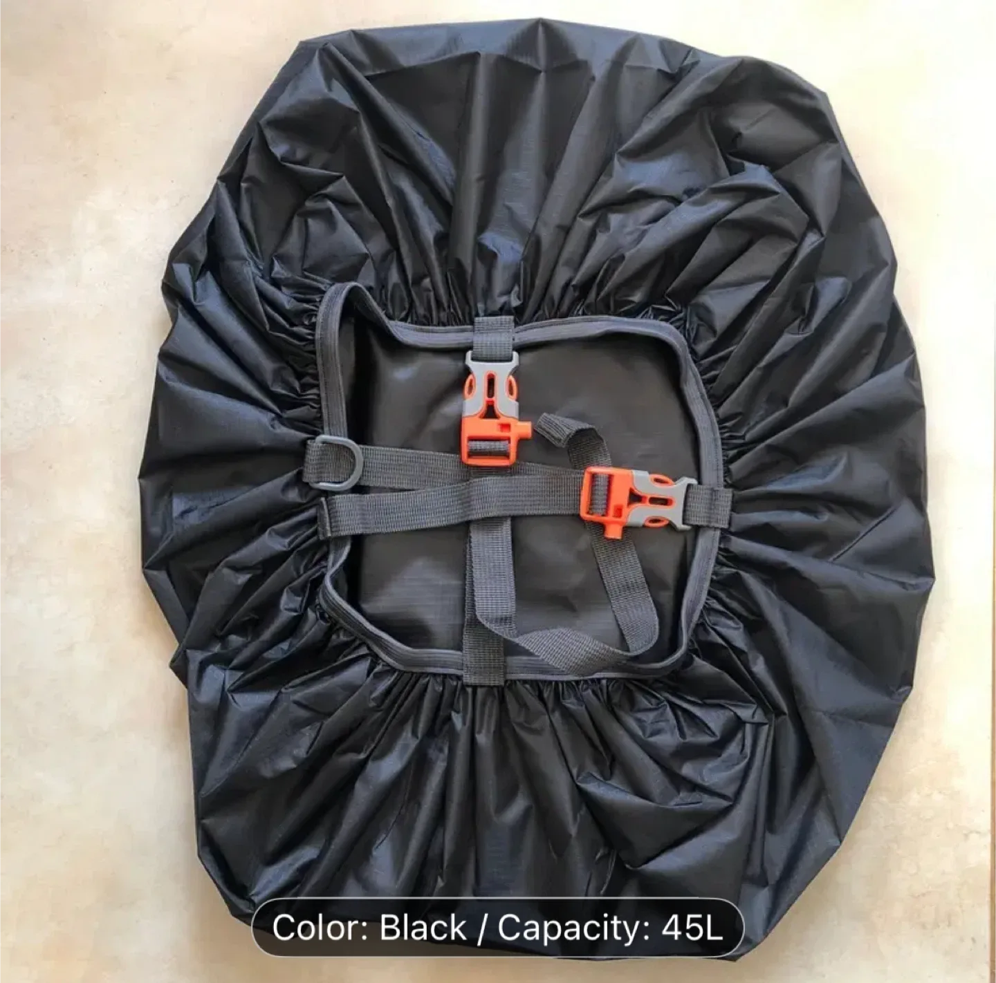 New 45L reflective Black Backpack Rain Cover