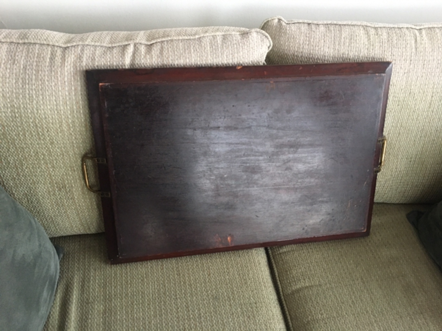 Vintage Wooden Serving Tray Table - photo 4