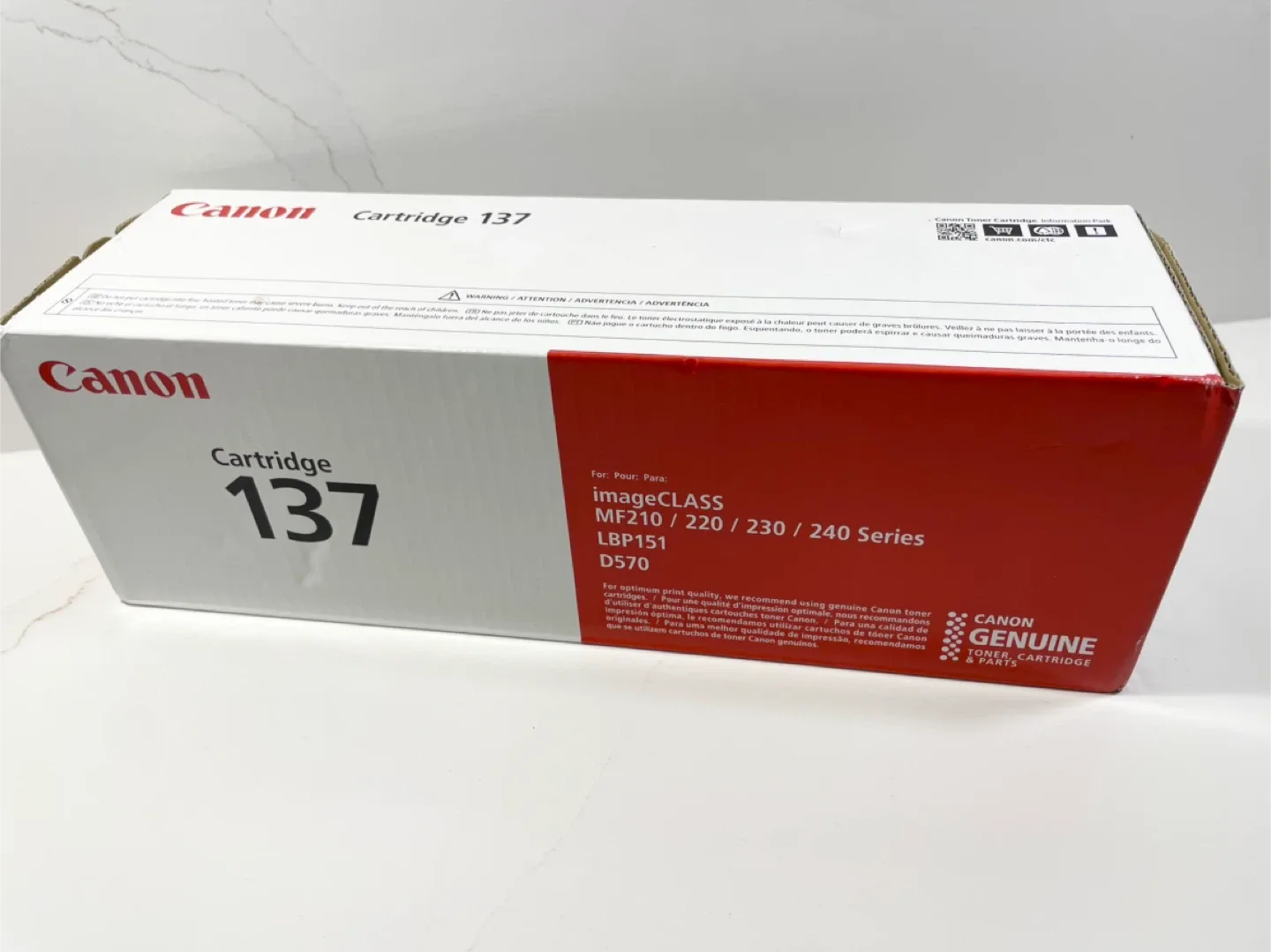 GENUINE Canon Cartridge 137 Black Toner, CRG137, New, Sealed. image indicator(7)