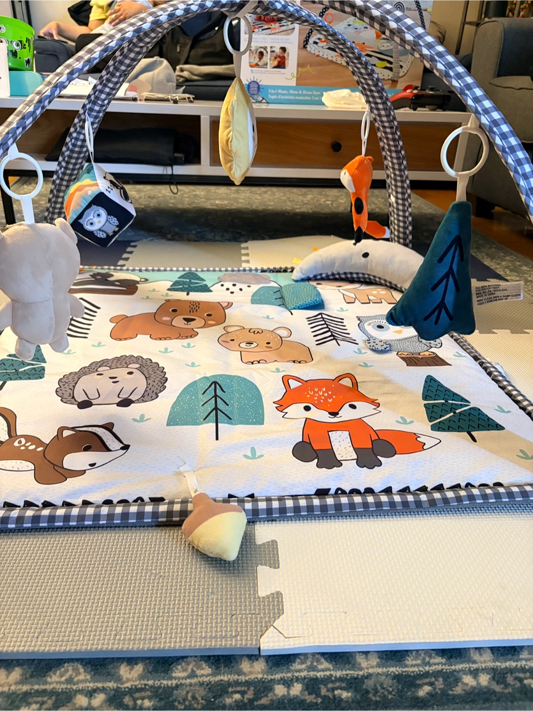 Baby Activity Gym Play Mat with Forest Animals - photo 5