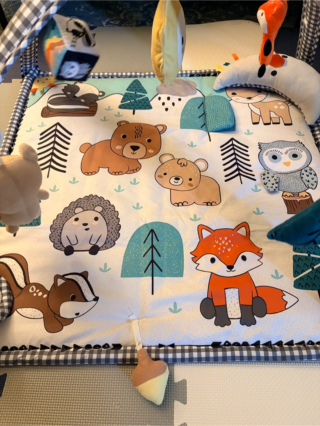 Baby Activity Gym Play Mat with Forest Animals - photo 3