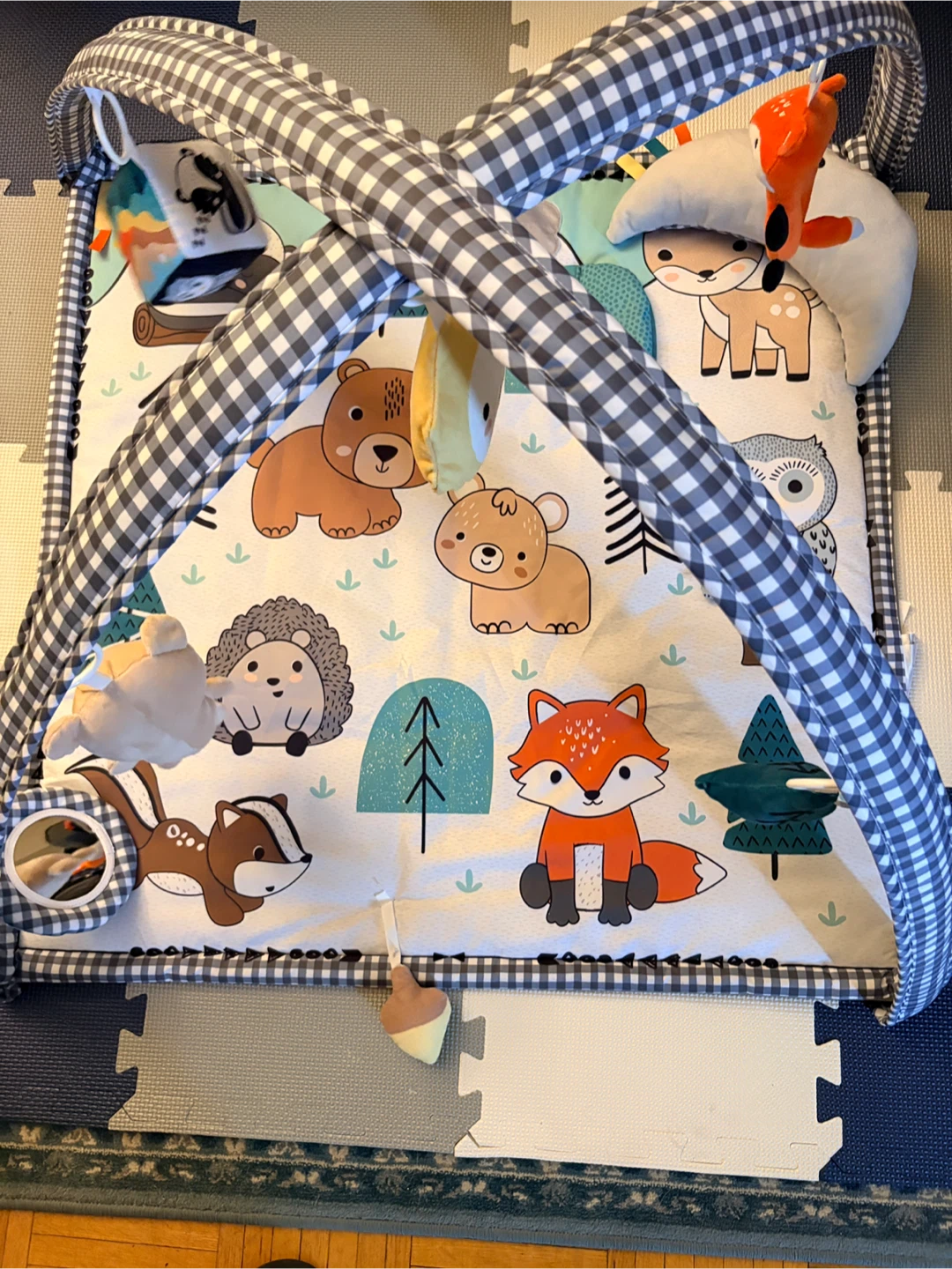 Baby Activity Gym Play Mat with Forest Animals - photo 4
