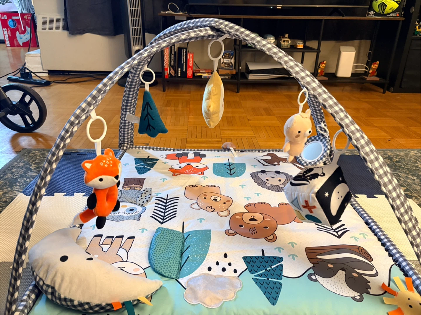 Baby Activity Gym Play Mat with Forest Animals - photo 2