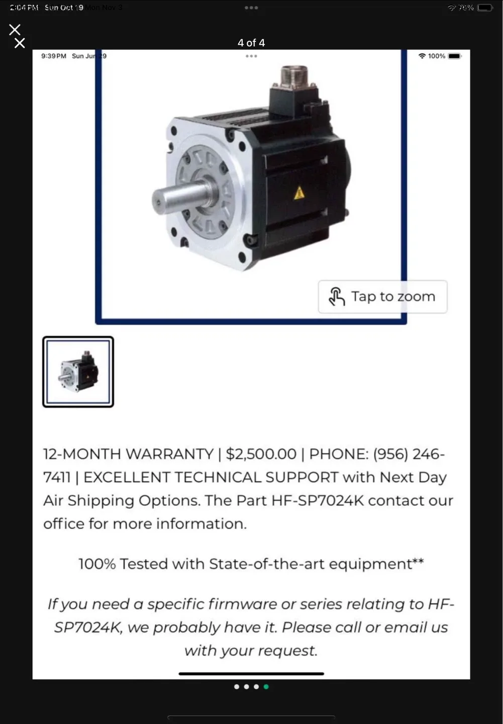 Mitsubishi AC Servo Motor HF-SP7024K image indicator(4)