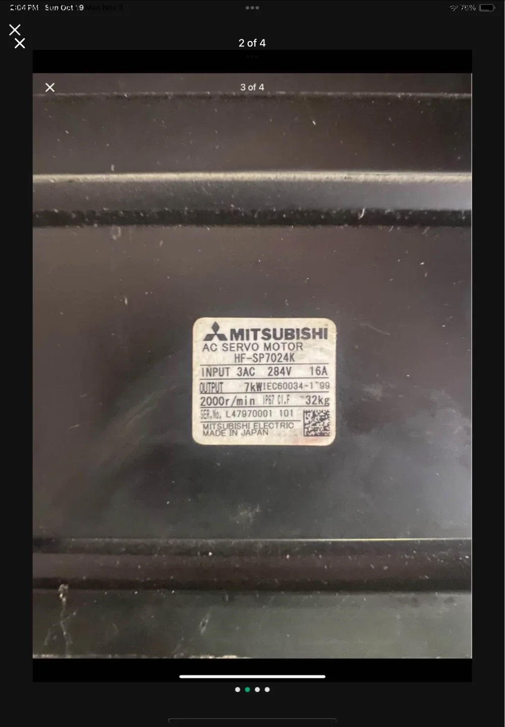 Mitsubishi AC Servo Motor HF-SP7024K image indicator(2)