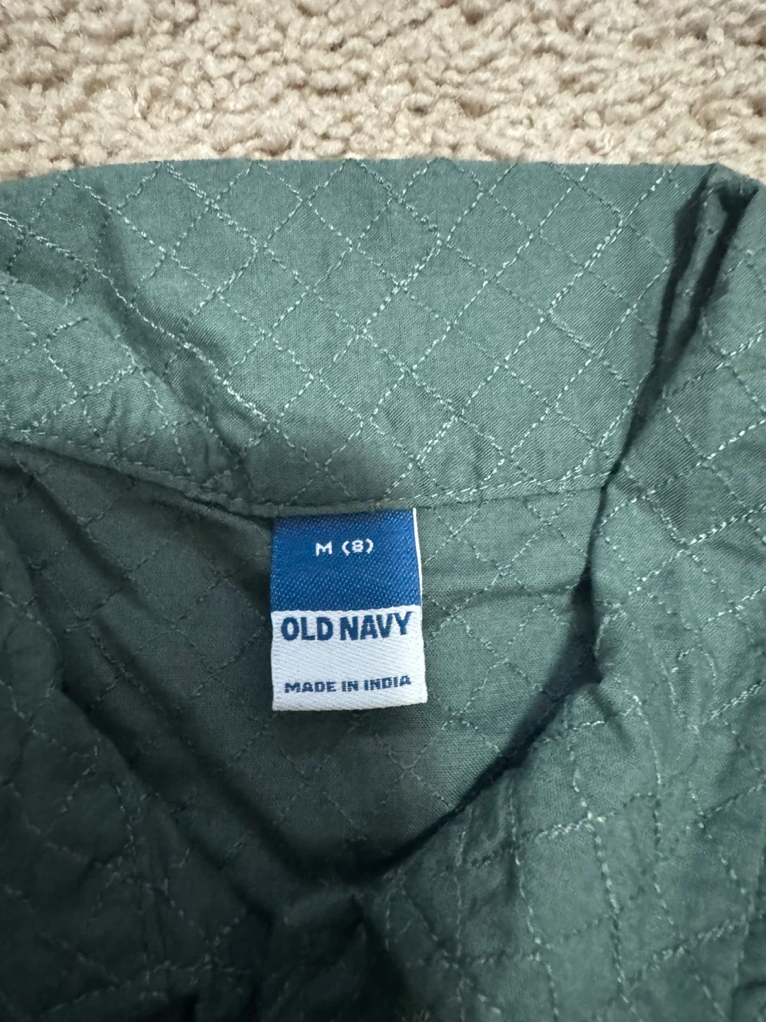 Old Navy Green Quilted Shirt - Size M for boys - photo 3