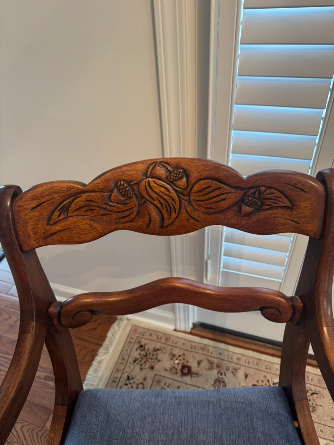 Wooden Chair with Carved Back - photo 3
