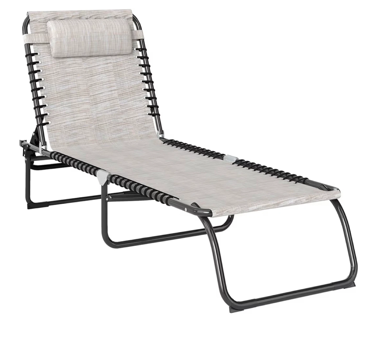 Outsunny Folding Backrest Lounger - Beige