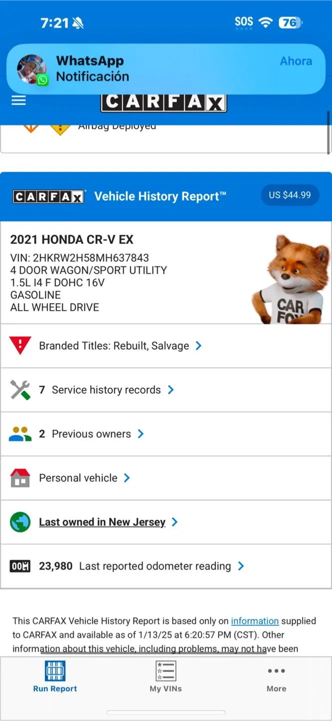 Honda CR-V Silver SUV 2021 EX image indicator(10)