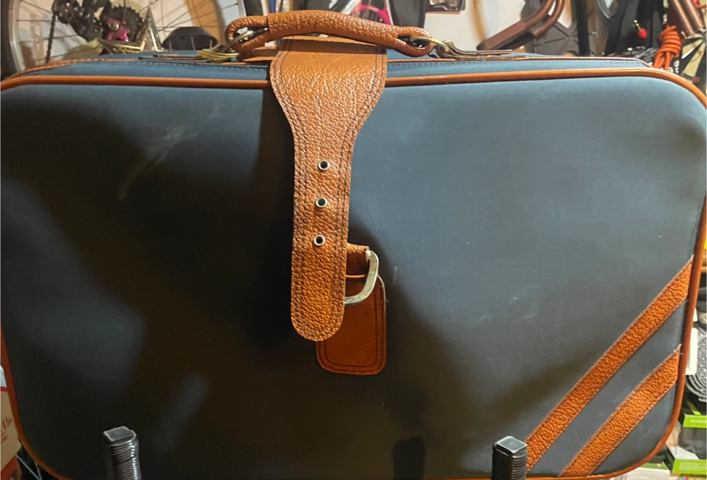 Vintage Suitcase - Blue & Brown