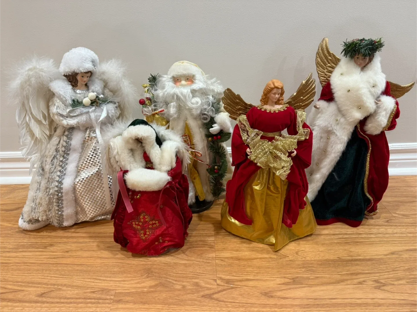 Set of 5 Christmas Angel & Santa Figurines