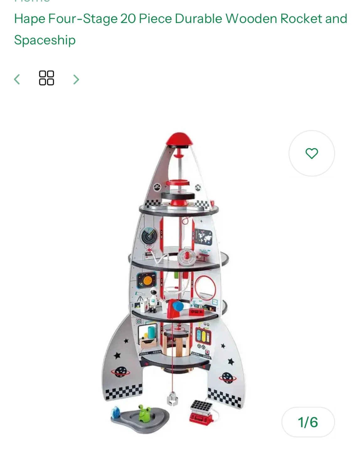 Hape Four-Stage Wooden Rocket and Spaceship