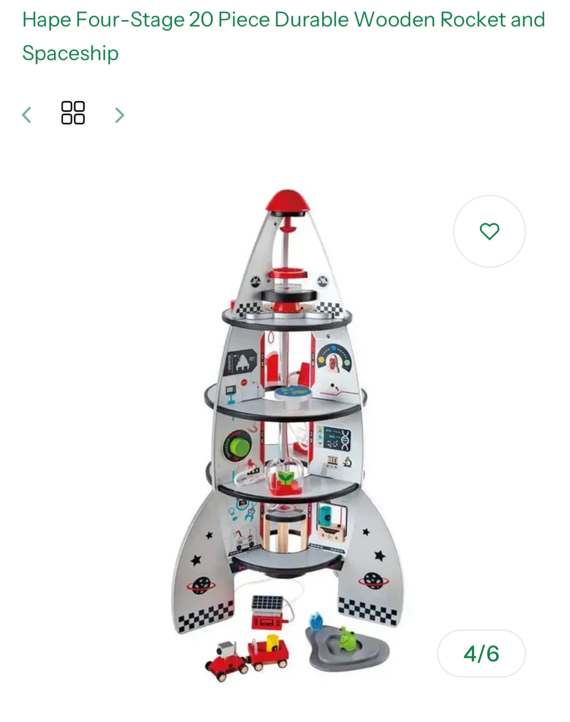 Hape Four-Stage Wooden Rocket and Spaceship - photo 4
