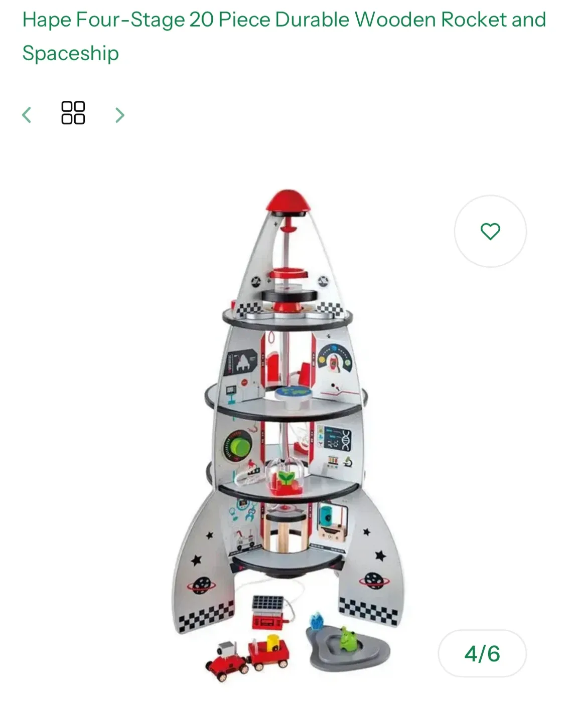 Hape Four-Stage Wooden Rocket and Spaceship image indicator(4)