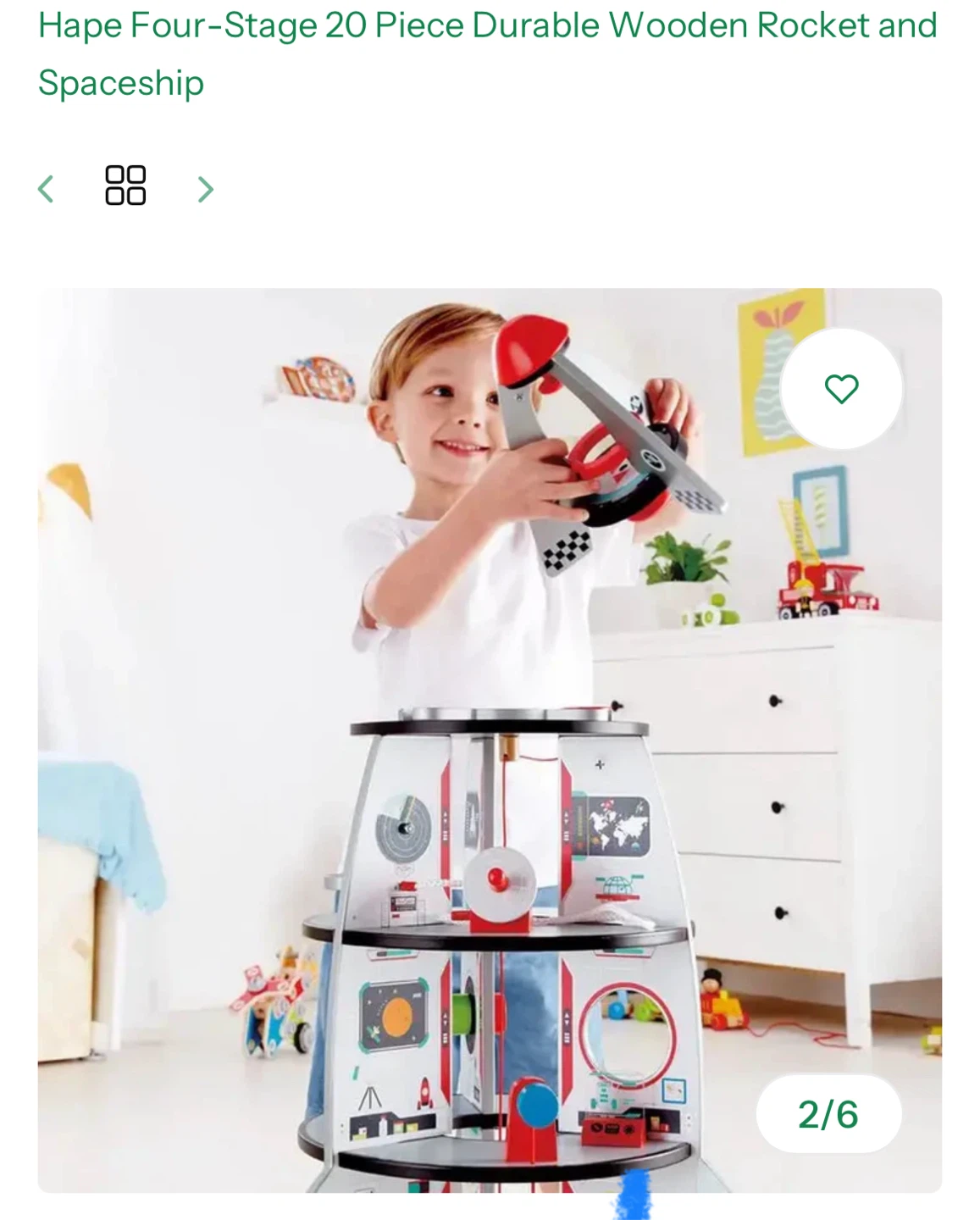 Hape Four-Stage Wooden Rocket and Spaceship - photo 2
