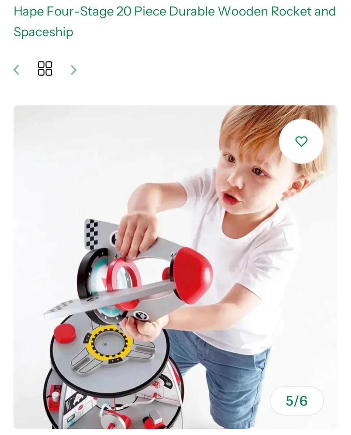 Hape Four-Stage Wooden Rocket and Spaceship - photo 5