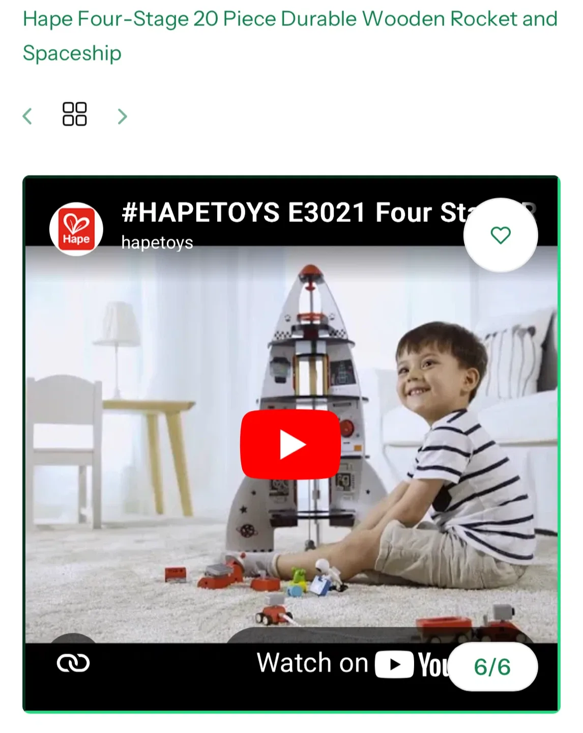 Hape Four-Stage Wooden Rocket and Spaceship image indicator(6)