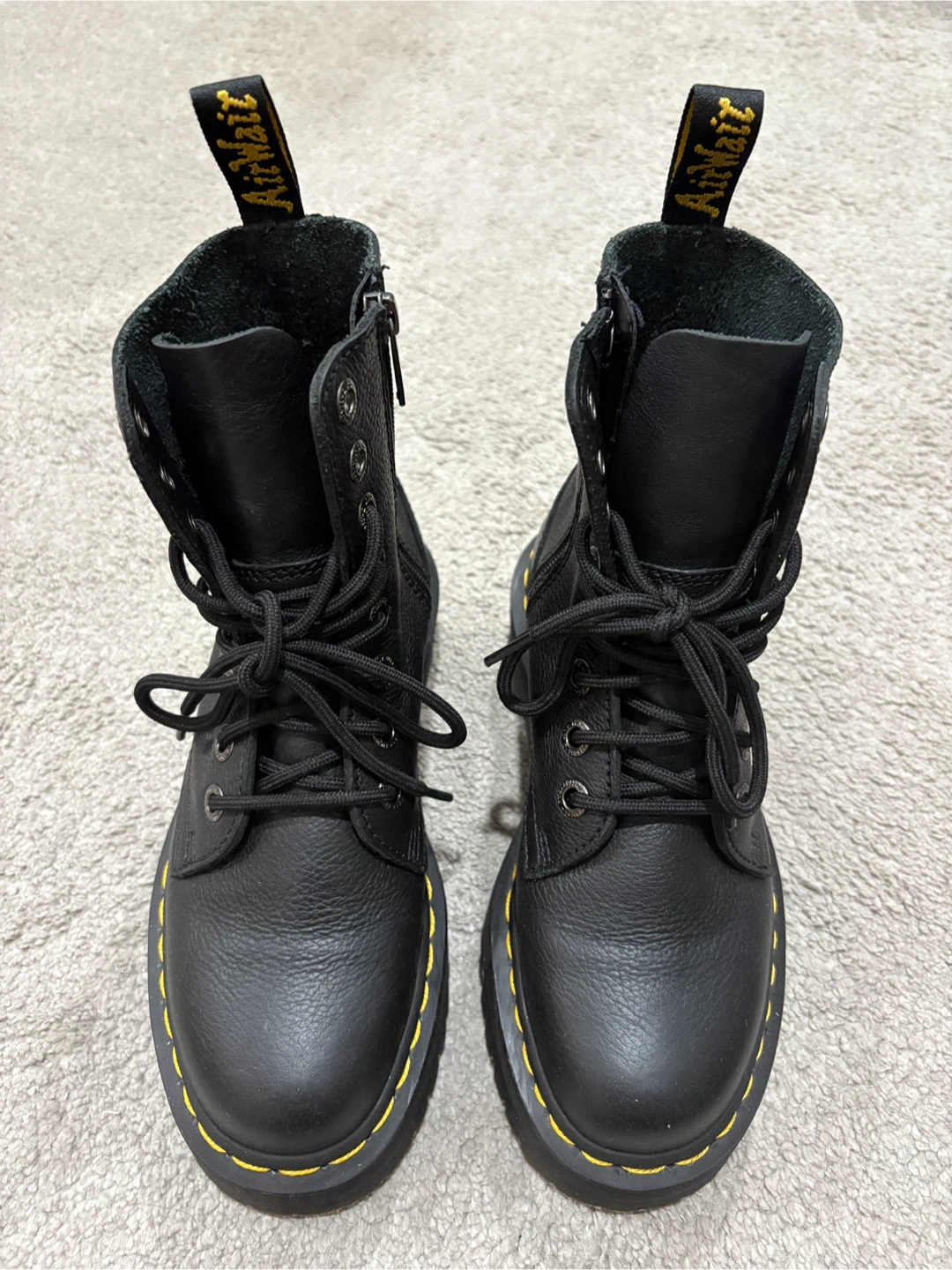 Dr. Martens Jadon III Black Leather Boots - US 6
