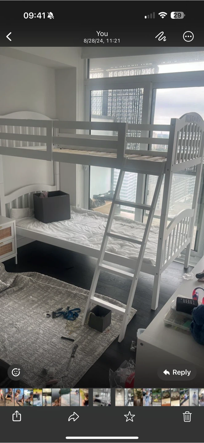 Storkcraft Long Horn White Twin Bunk Bed