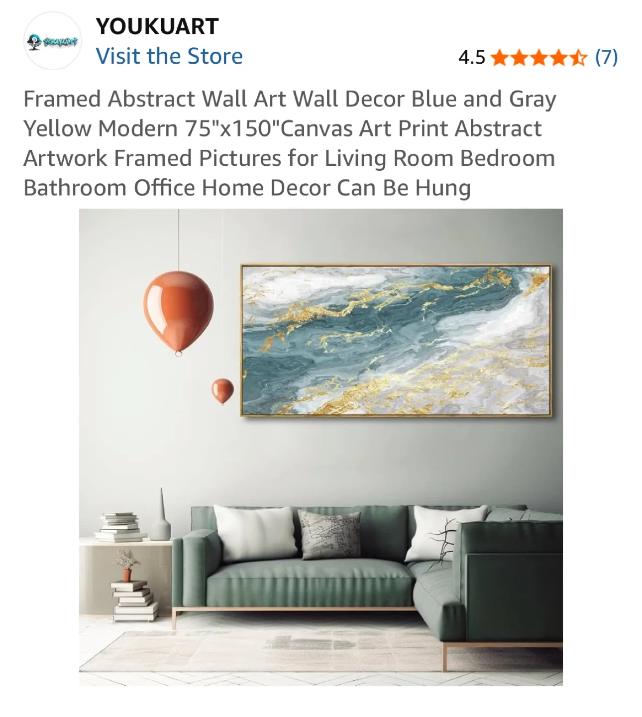 YOUKUART Abstract Wall Art - 75"x150" Canvas Print image indicator(3)