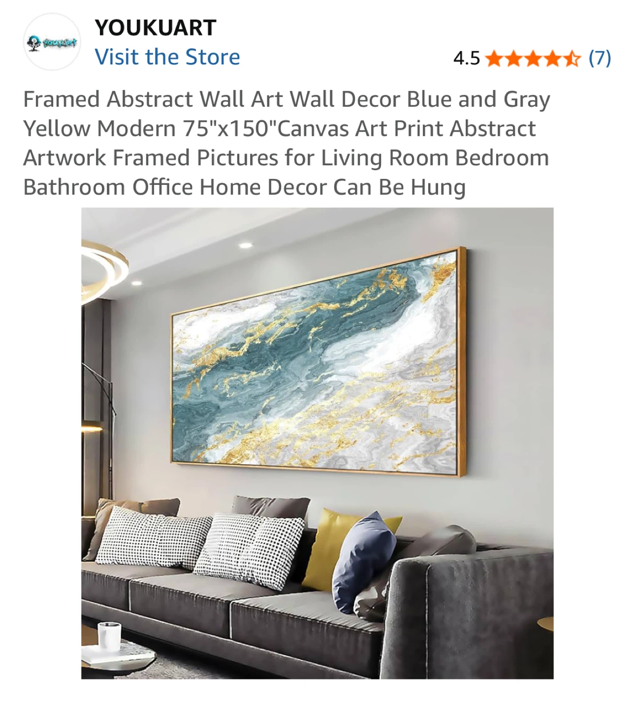 YOUKUART Abstract Wall Art - 75"x150" Canvas Print