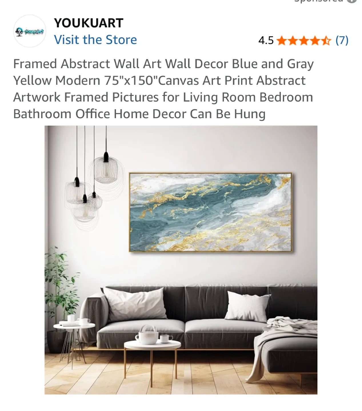 YOUKUART Abstract Wall Art - 75"x150" Canvas Print image indicator(6)