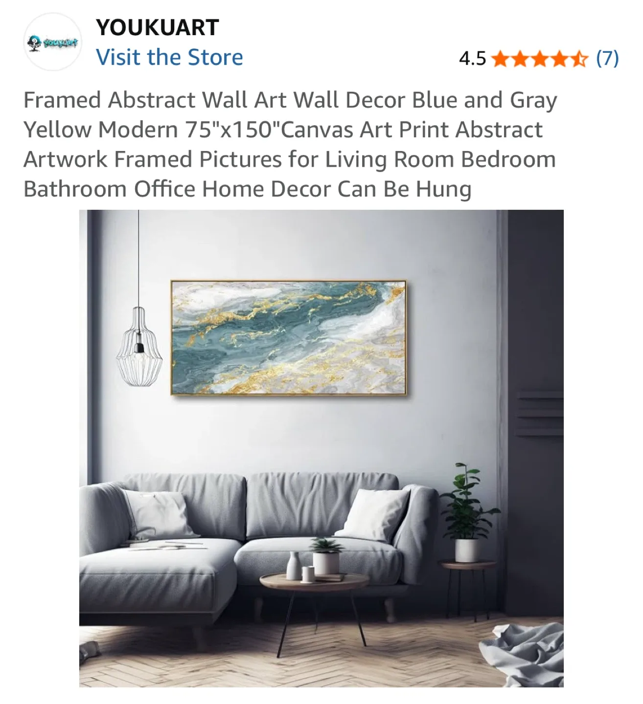 YOUKUART Abstract Wall Art - 75"x150" Canvas Print image indicator(8)