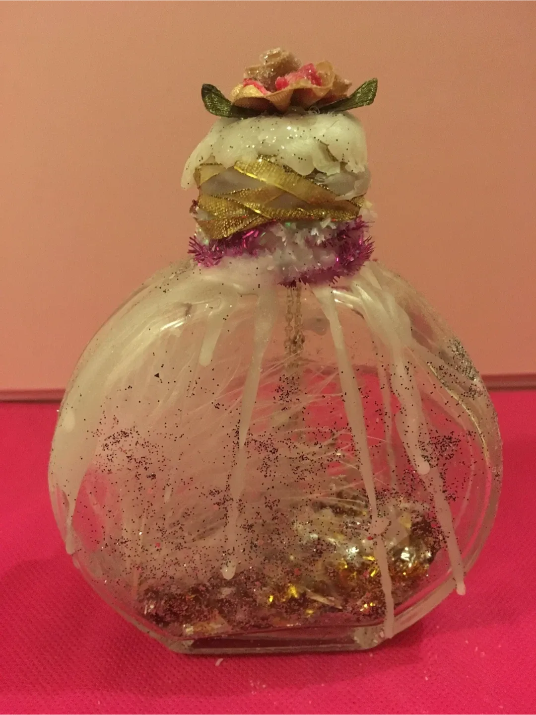 Decorative Glass Bottle with Flower Topper image indicator(5)