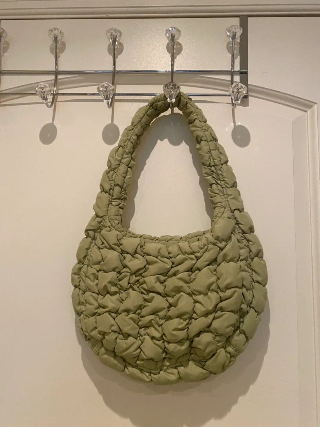 COS Quilted Oversized Shoulder Bag - Light Green thumbnail