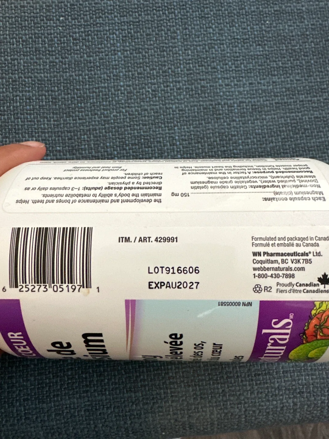 Webber Naturals Magnesium Citrate 150mg, 300 Capsules image indicator(2)