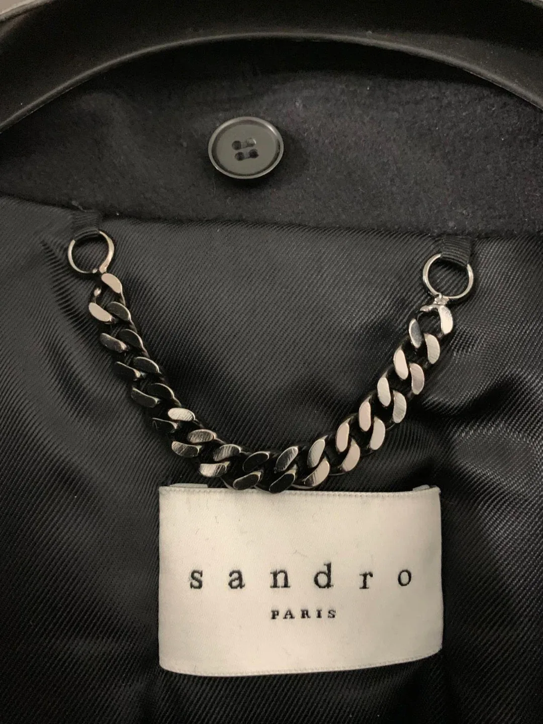 Sandro Paris Black Wool Blend Bomber Jacket image indicator(4)