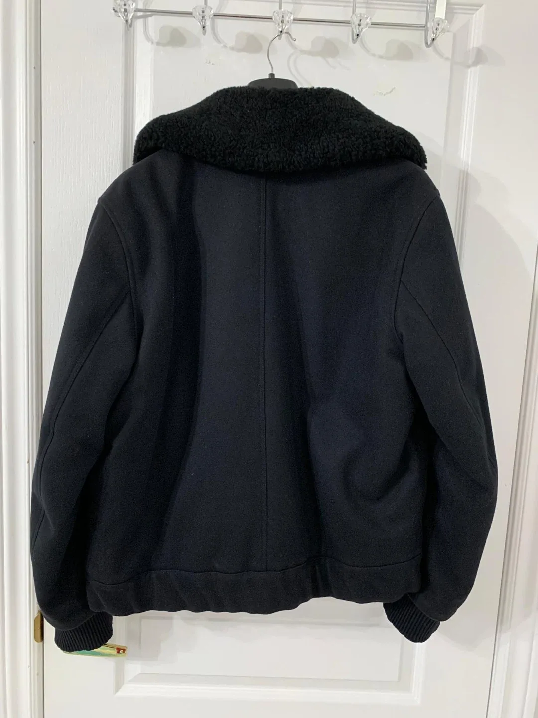 Sandro Paris Black Wool Blend Bomber Jacket image indicator(3)