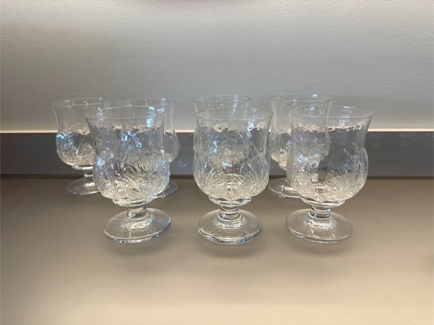 Set of 7 Vintage Crystal Cordial Glasses