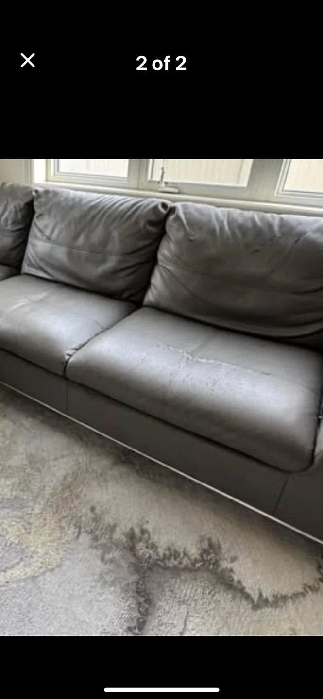 Leather Sectional Sofa - Grey image indicator(2)