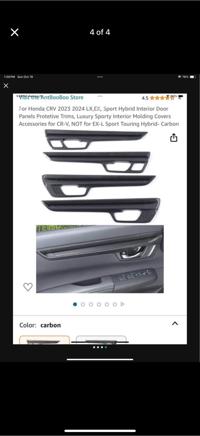 2023-24 Honda CRV carbon fiber door trim - photo 4