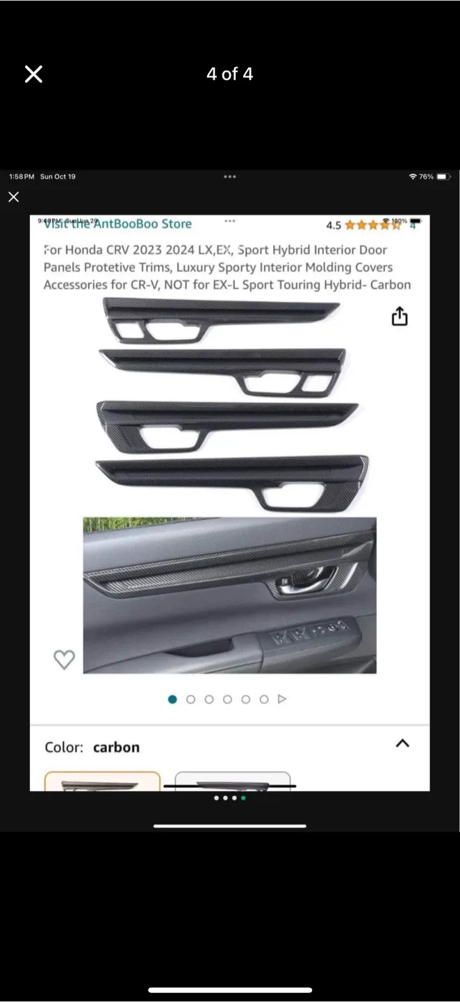 2023-24 Honda CRV carbon fiber door trim image indicator(4)